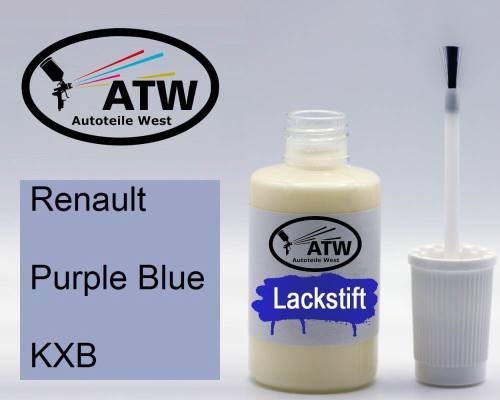 Renault, Purple Blue, KXB: 20ml Lackstift, von ATW Autoteile West.